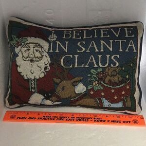 I believe in Santa Claus, throw pillow